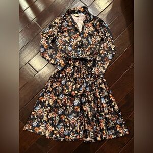 Vintage 70s Sears pleated floral dress - Size Small